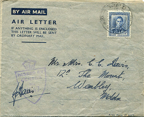 Egypt military mail letter to Alexandria R.A.F censorship 1942 
