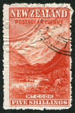 nz 5 shilling embossed